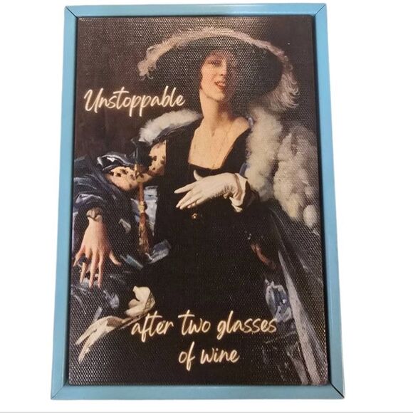 At Home Unstoppable After Two Glasses of Wine Framed Canvas Wall Decor - Picture 3 of 5